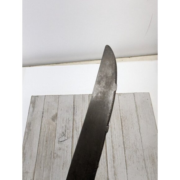 Vintage Carbon Steel Slicing Carving Knife 7-1/2" Blade - 12" Length Serrated - Picture 3 of 13